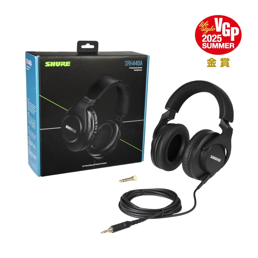 【VGP2025 金賞！】SHURE SRH440A-A 密閉型ヘッドホン Amazon | 【VGP2025 金賞】SHURE シュア プロフェッショナル